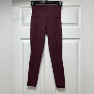 Athleta Salutation Stash Leggings: Burgundy